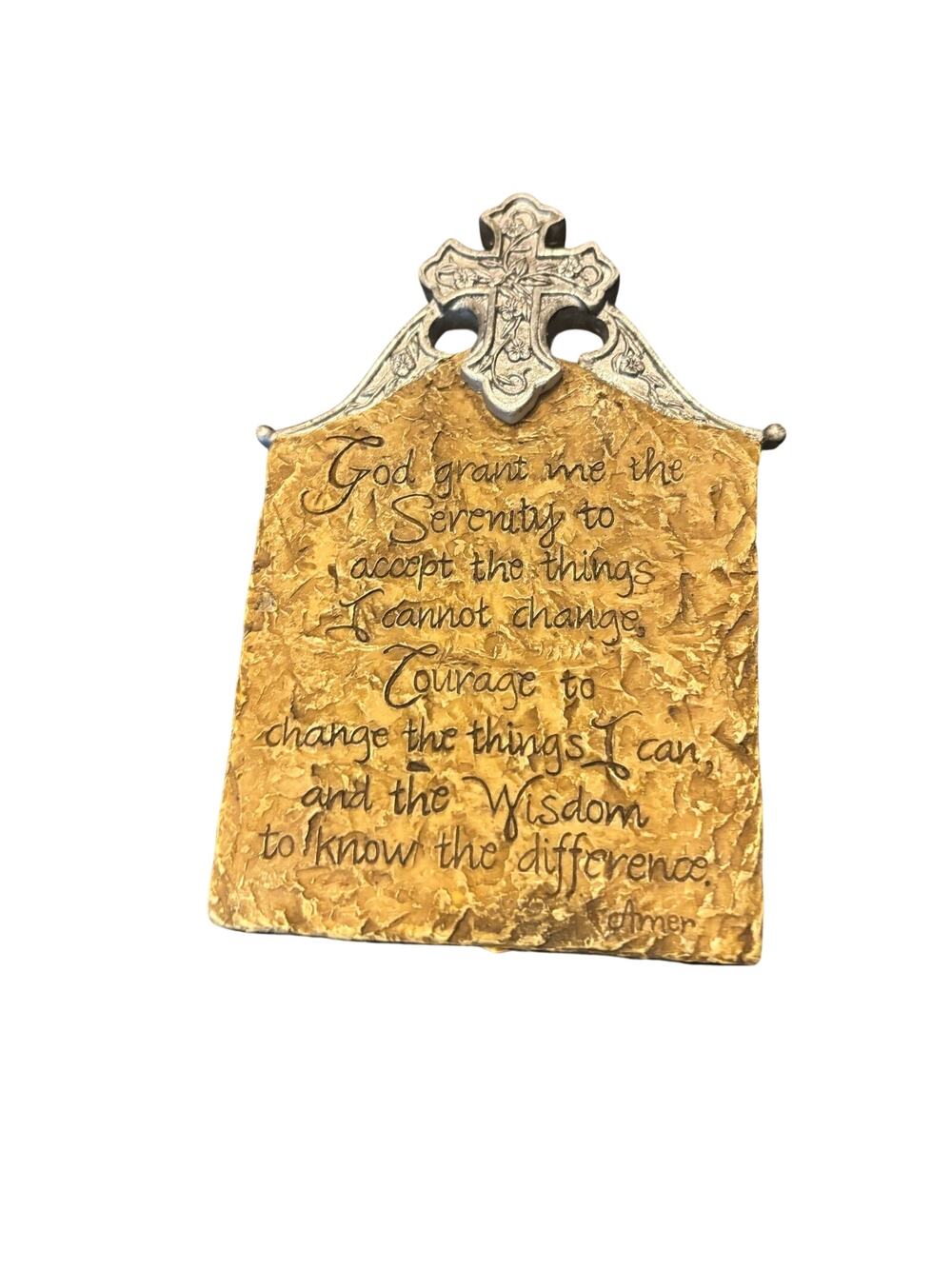 Carson Home Accents Serenity Prayer Wall Plaque Cross Rustic Christian Decor